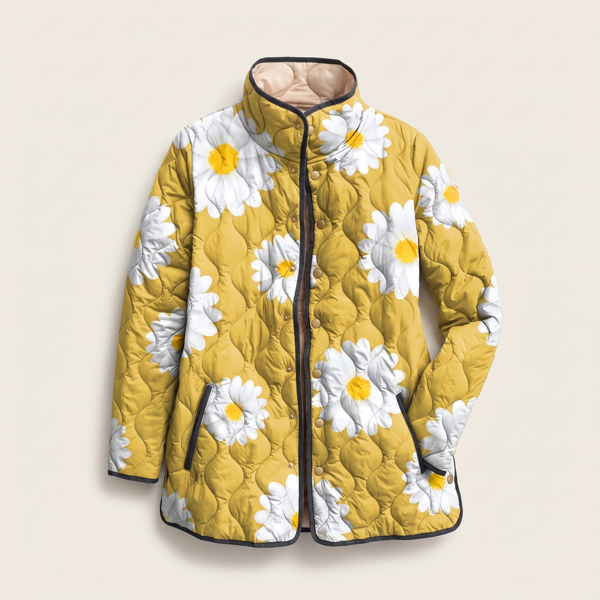 Mira | Quilted Jacket – Eleganter Blumenprint für Damen