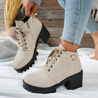 Nadine | Trendige Schnürstiefeletten mit Blockabsatz