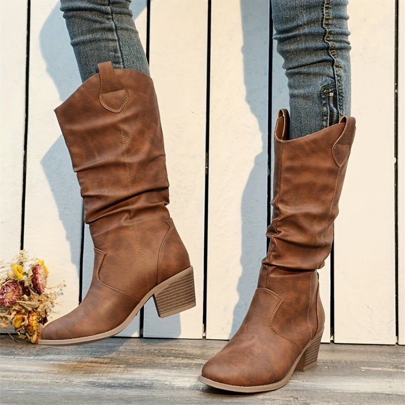 Sophia | Elegante und bequeme Cowboystiefel mit weitem Schaft
