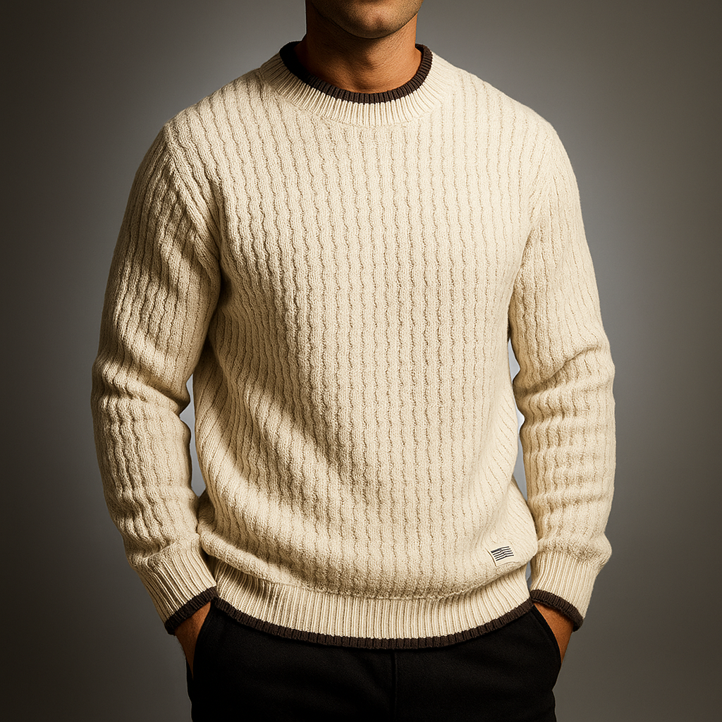 Rhettford | Knit Pullover Met Kabelstructuur voor Mannen