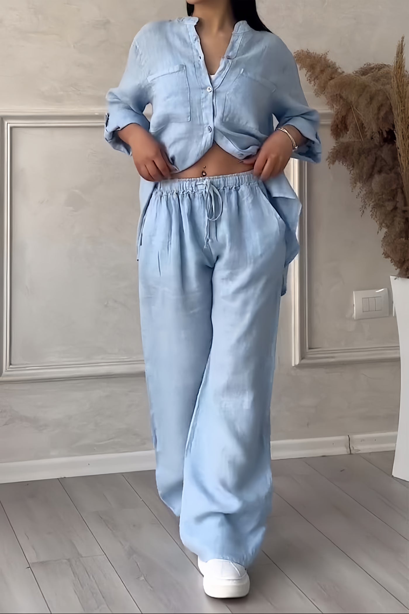 Clara | Luftiges und elegantes Leinen Zweiteiler Set
