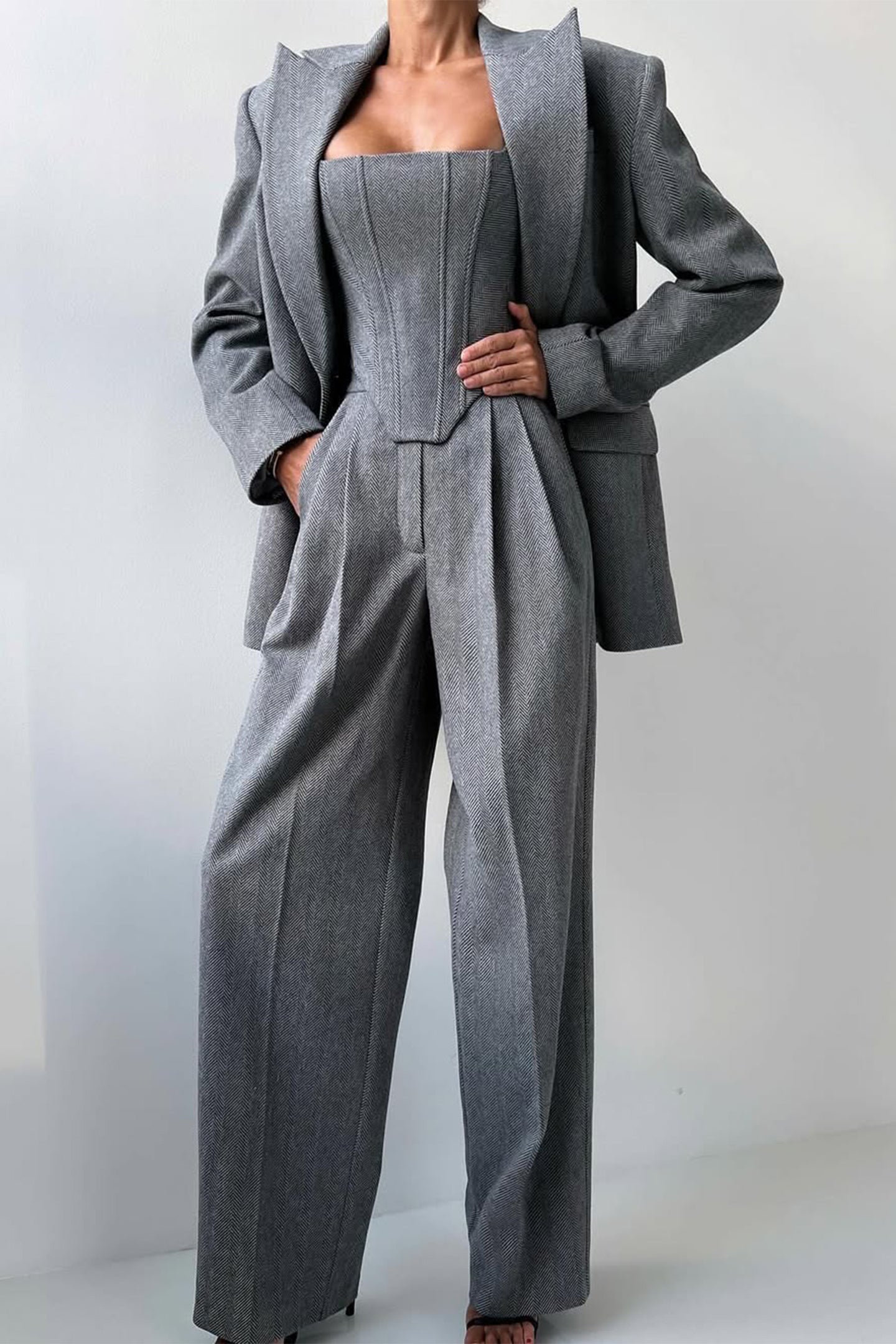 Luna | Zweireihiges Dreiteilig Blazer-Set für Damen