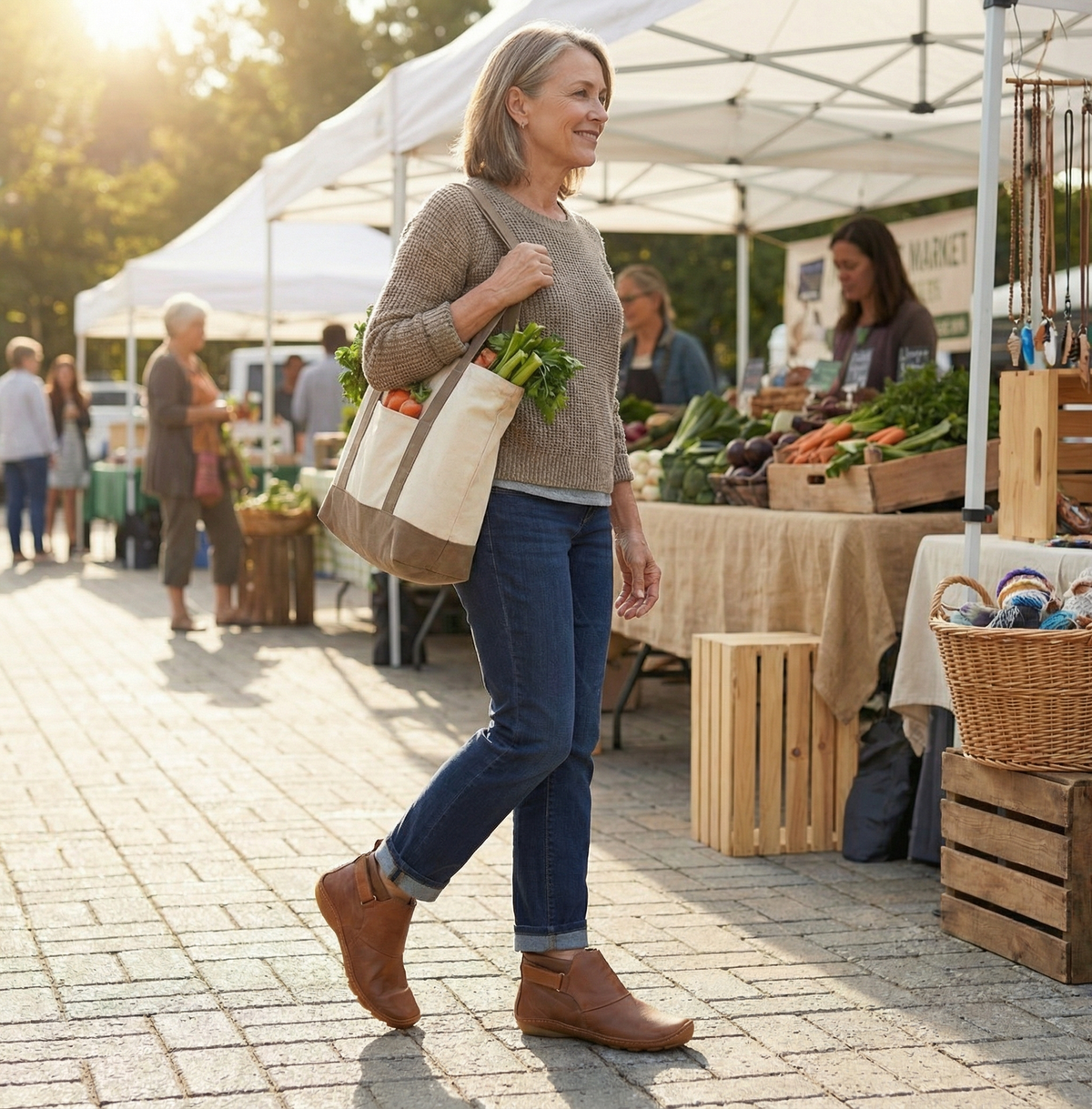 Solena | Ankle Boots für empfindliche Füße – Verstellbarer Klettverschluss