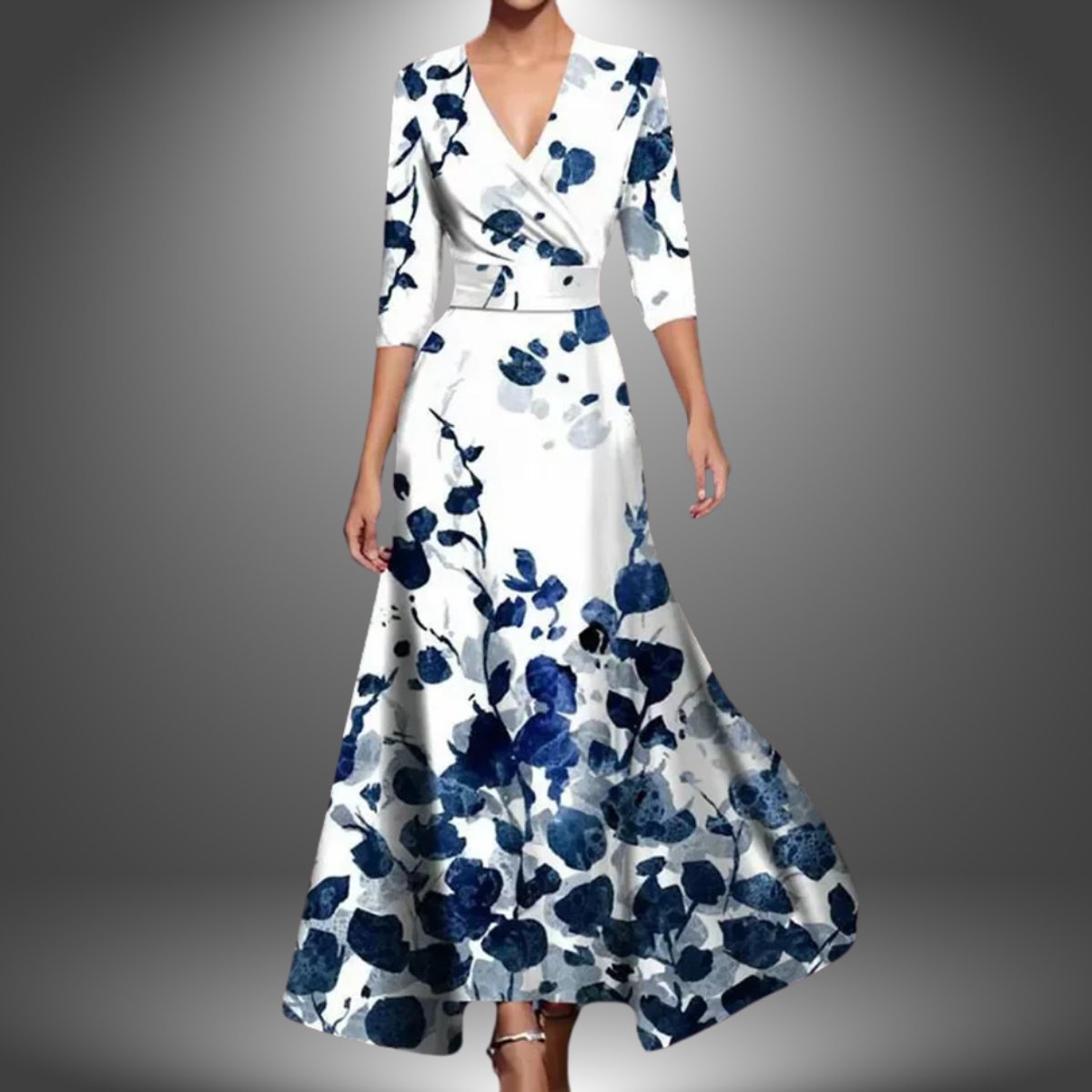 Julia | Elegantes und auffälliges Langarm Maxikleid