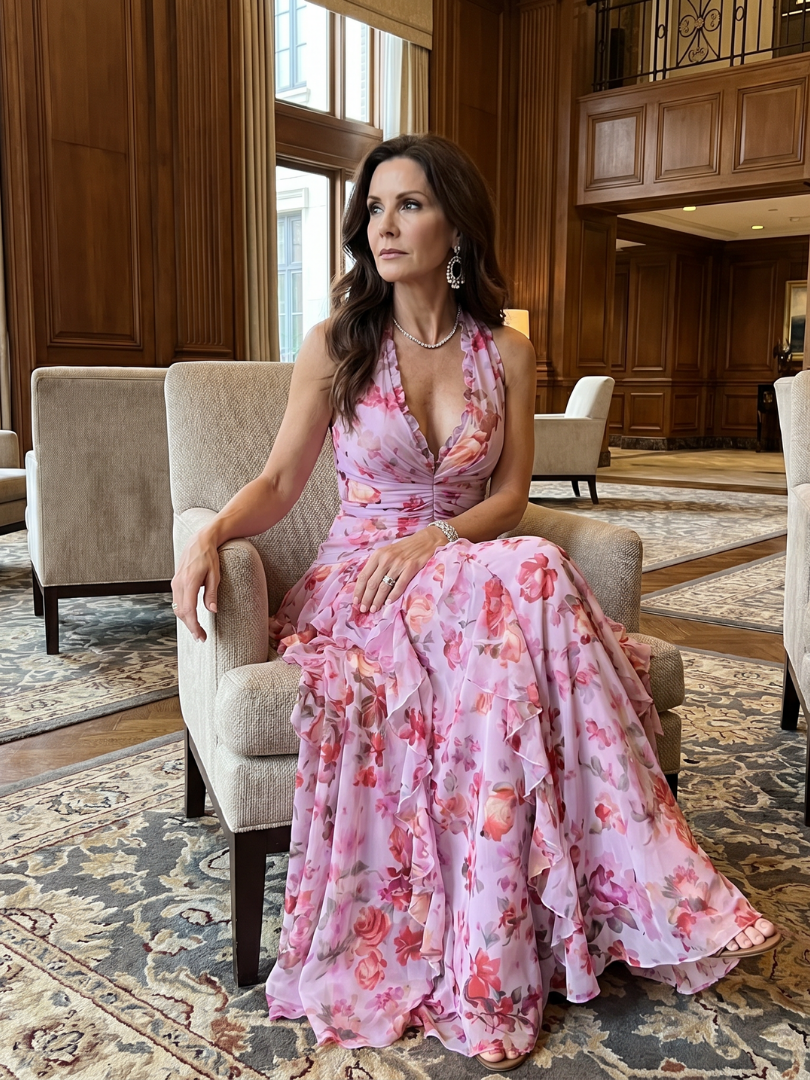 Nori | Floral Maxi Dress mit Rüschen-Bustier