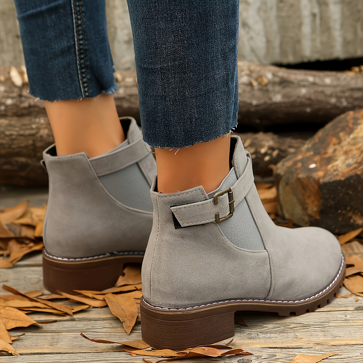 Valerie | Weicher Schnallenriemen Chelsea Stiefeletten