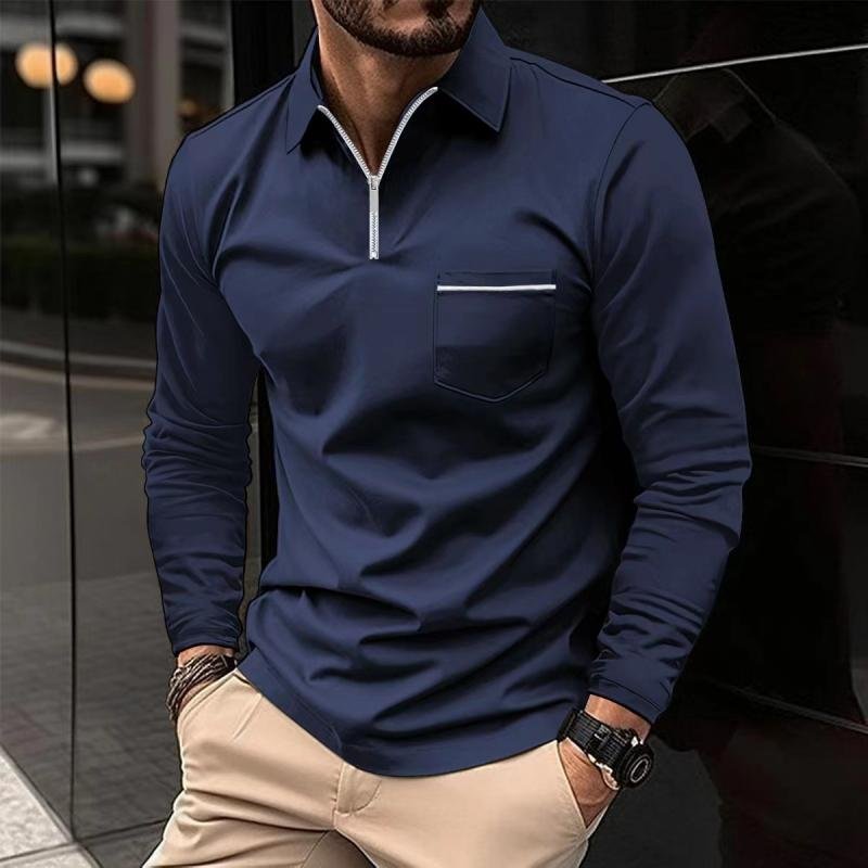 Max | Langarm-Polohemd mit Brusttasche – Klassischer Stil für Herren