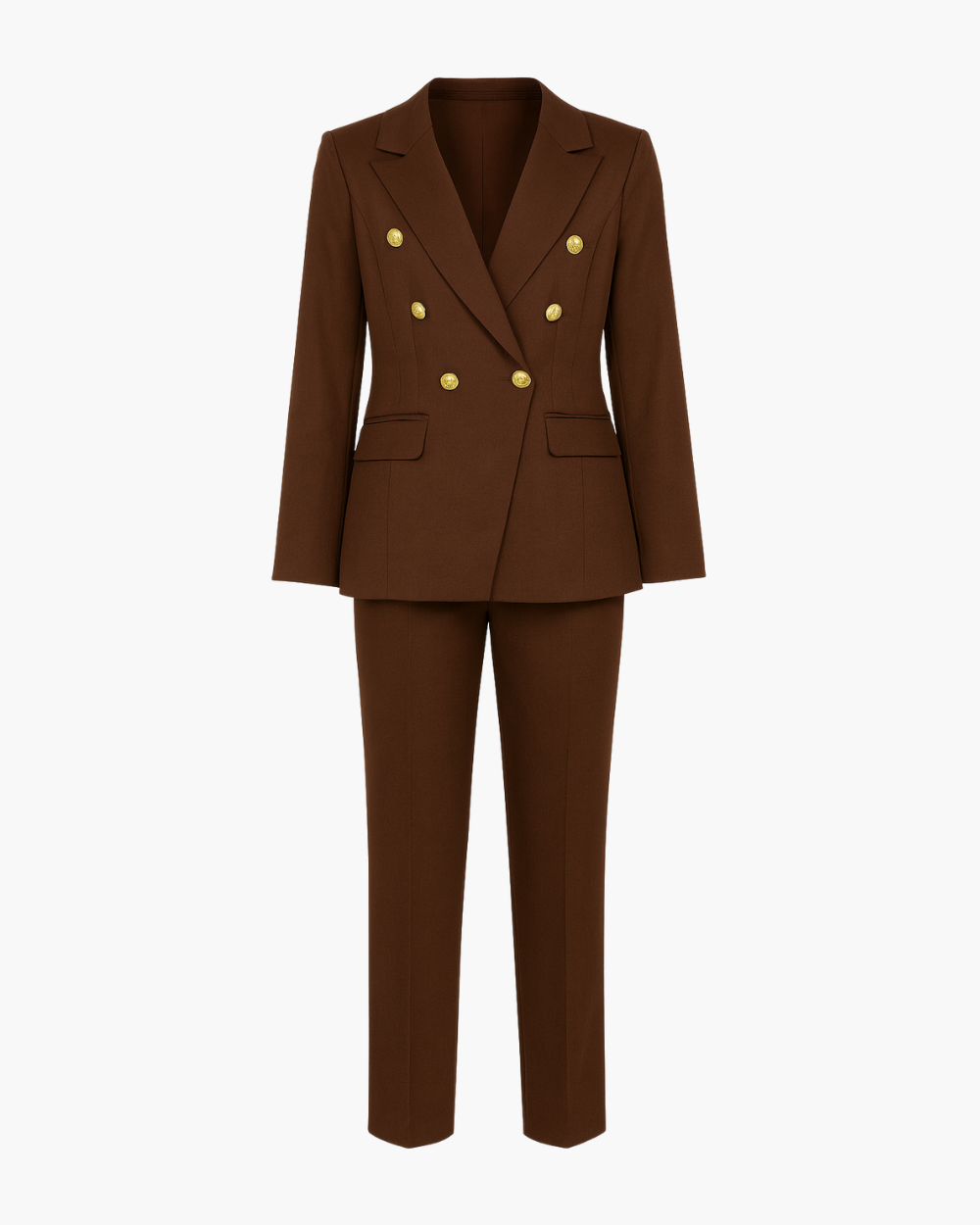 Doppelreihiger Hosenanzug mit Zierknöpfen