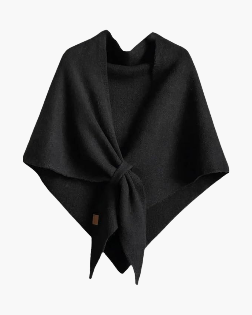 Überwurf Poncho aus Wolle mit Bindung vorne