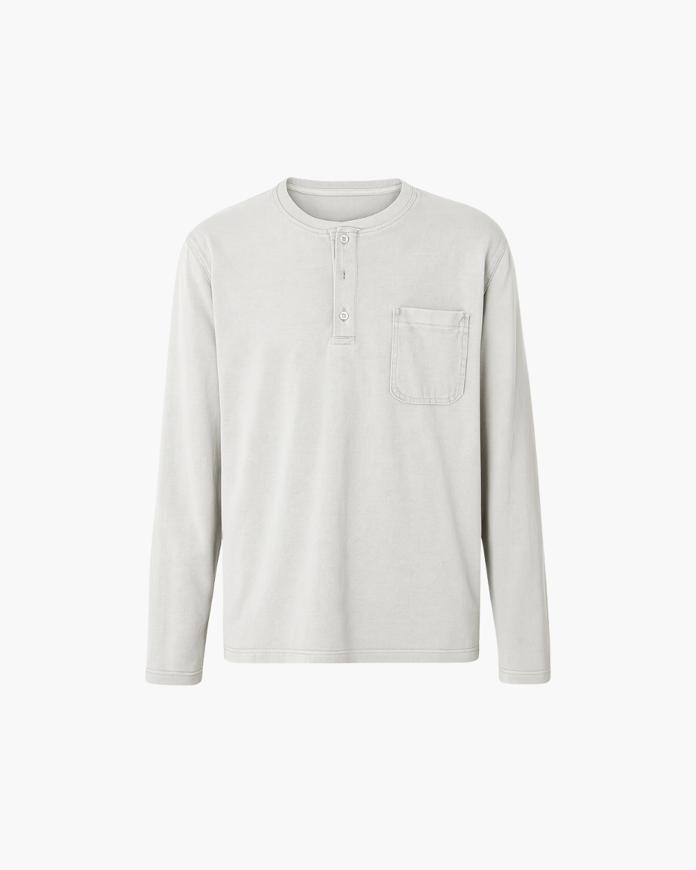 Langarm Henley Shirt mit Brusttasche