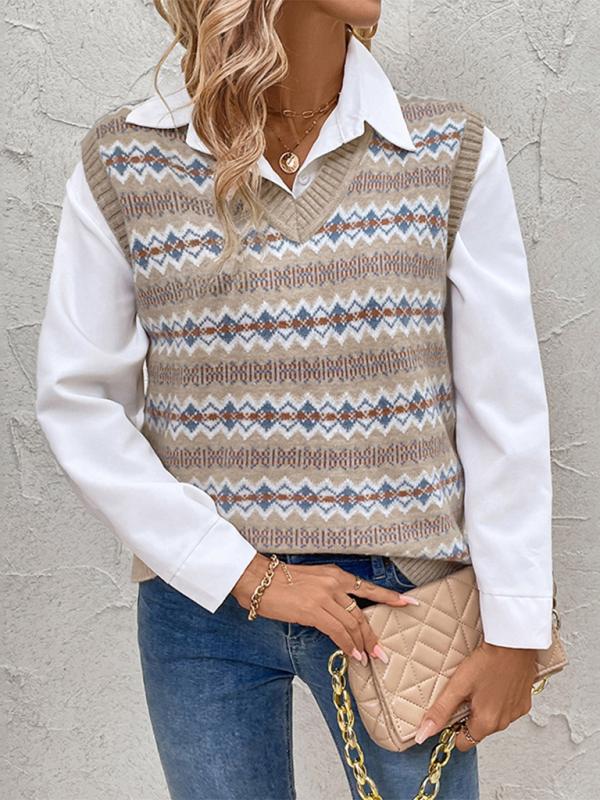 Clara | Elegante und Zeitlosem  Jacquard Strickweste