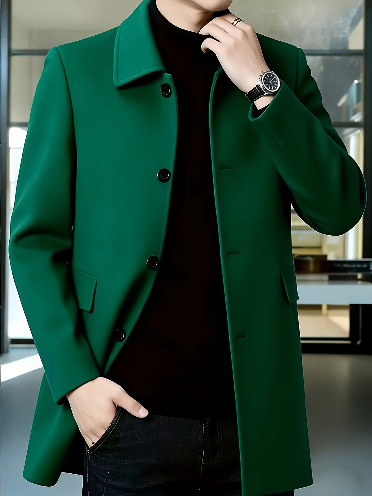 Gerard | Überziehmantel – Eleganter Single-Breasted Stil für Männer