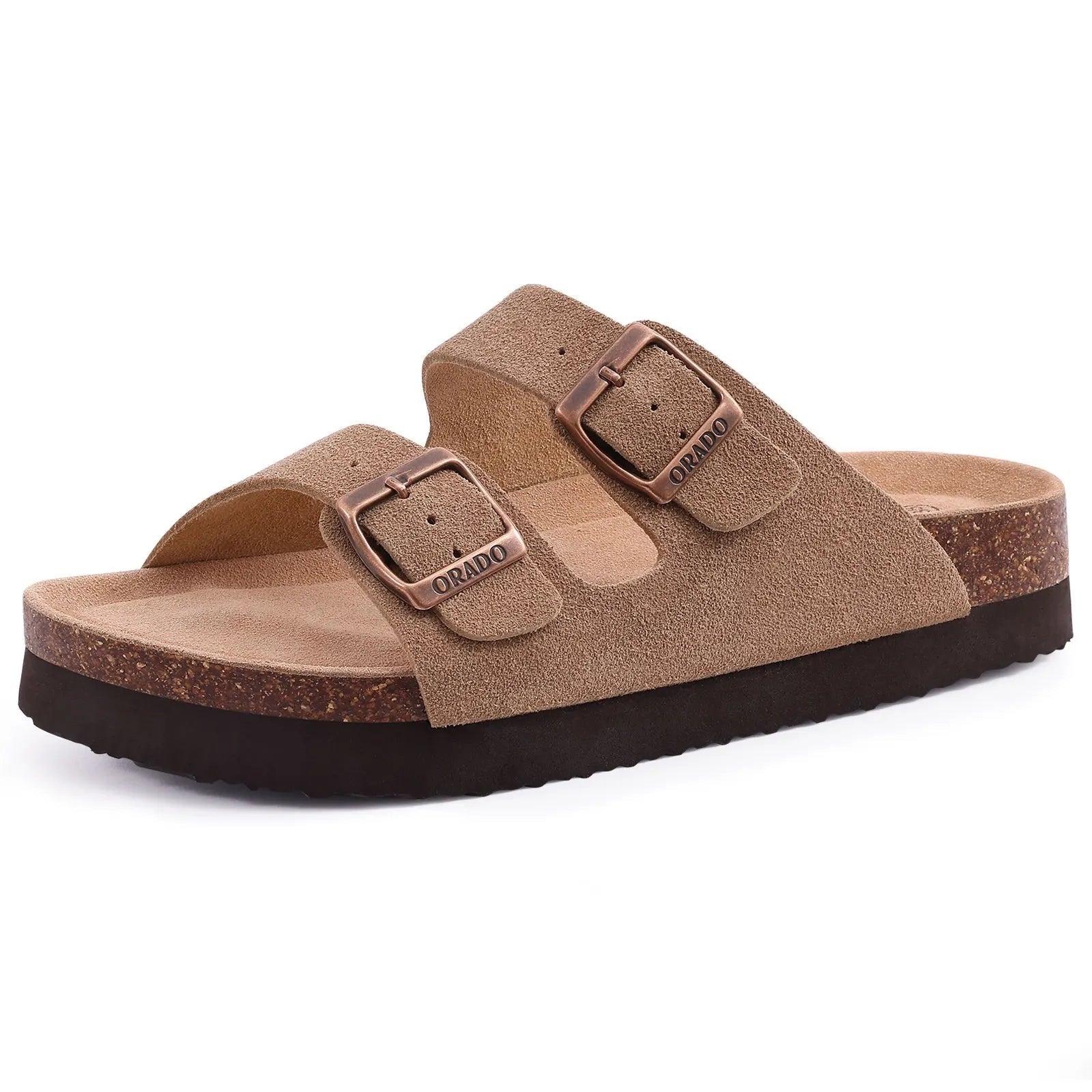 Mira | Elegante Wildleder Pantoletten mit Korksohle
