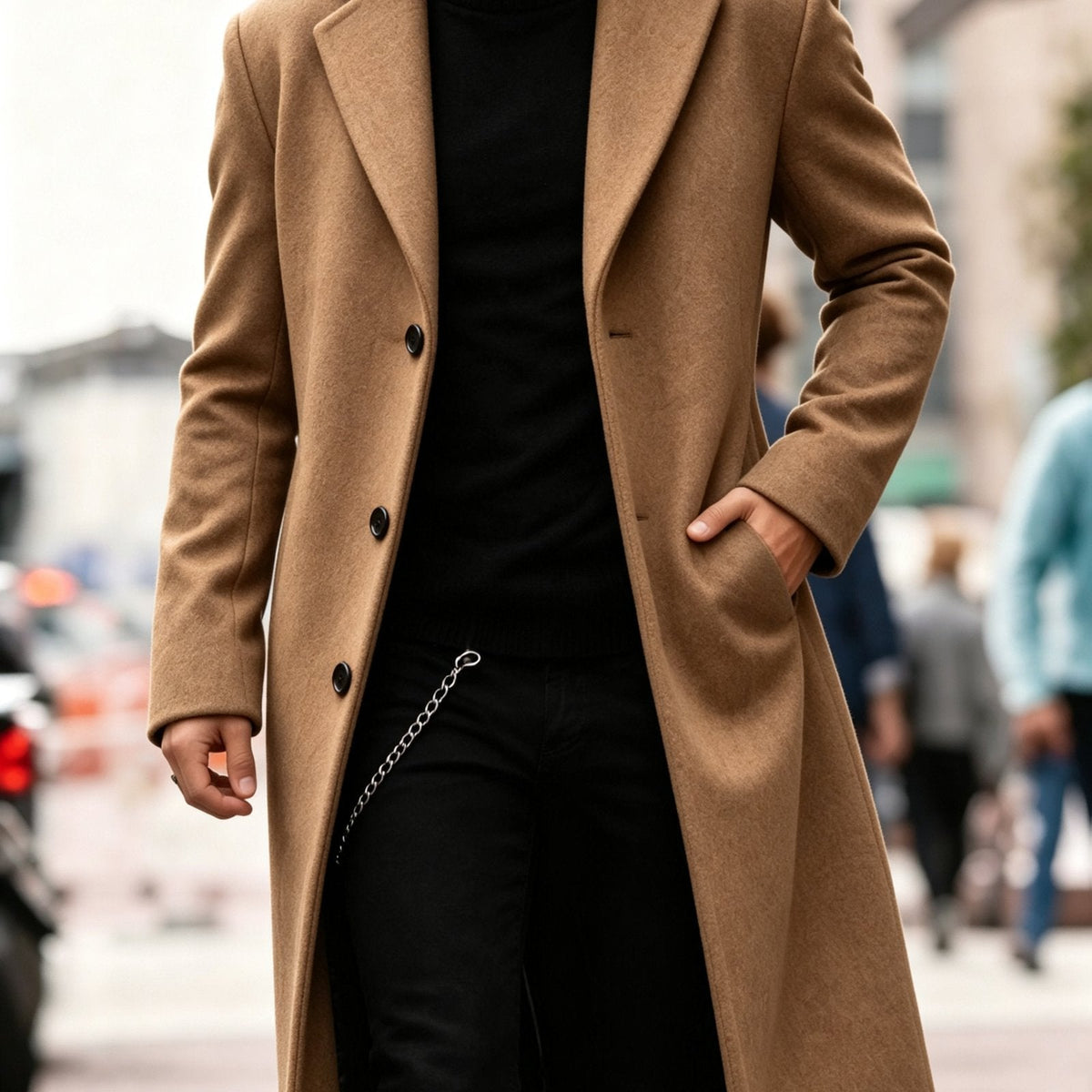 Chandler | Long Trench Coat – Timeless Elegance for Men