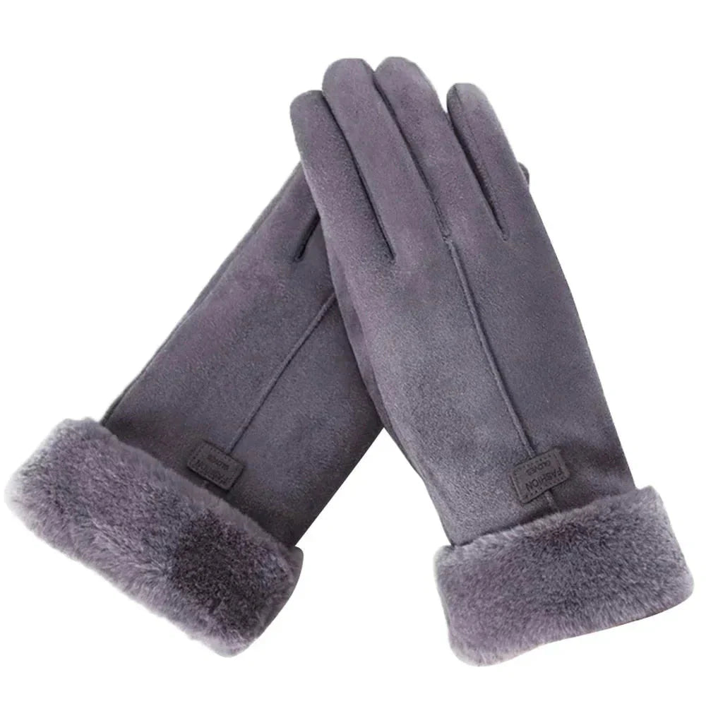 Drune | Luxury Women's Gloves with Faux Fur Trim