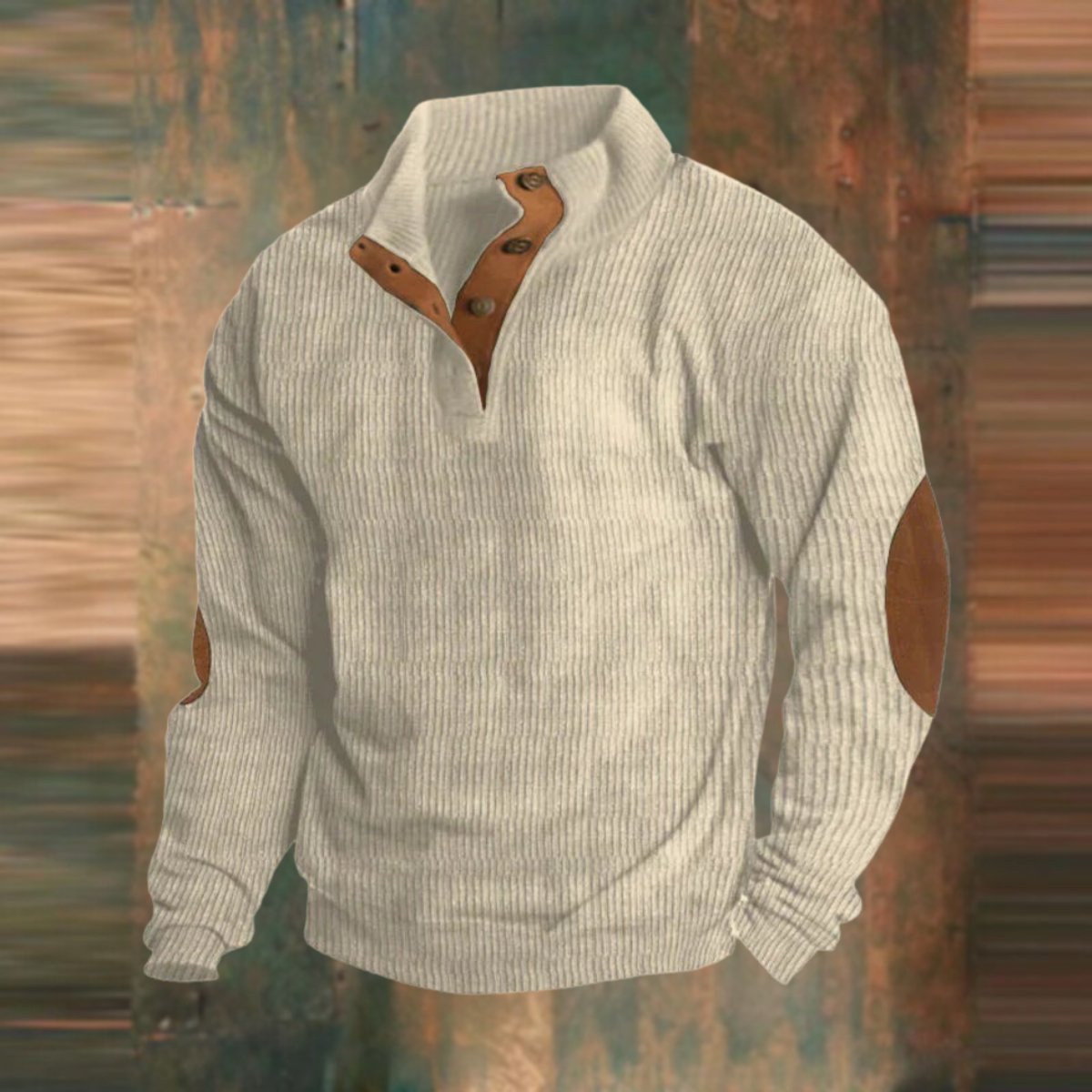 Marco | Klassischer Herren Retro-Rippstrickpullover mit Knopfkragen
