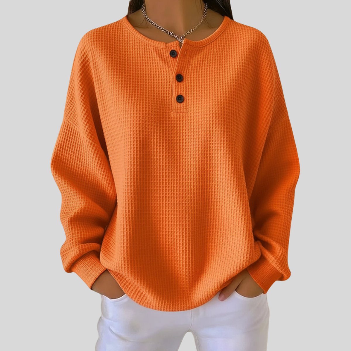 Sophia | Moderner Und Bequemer Damen Strickpullover mit Waffelstruktur