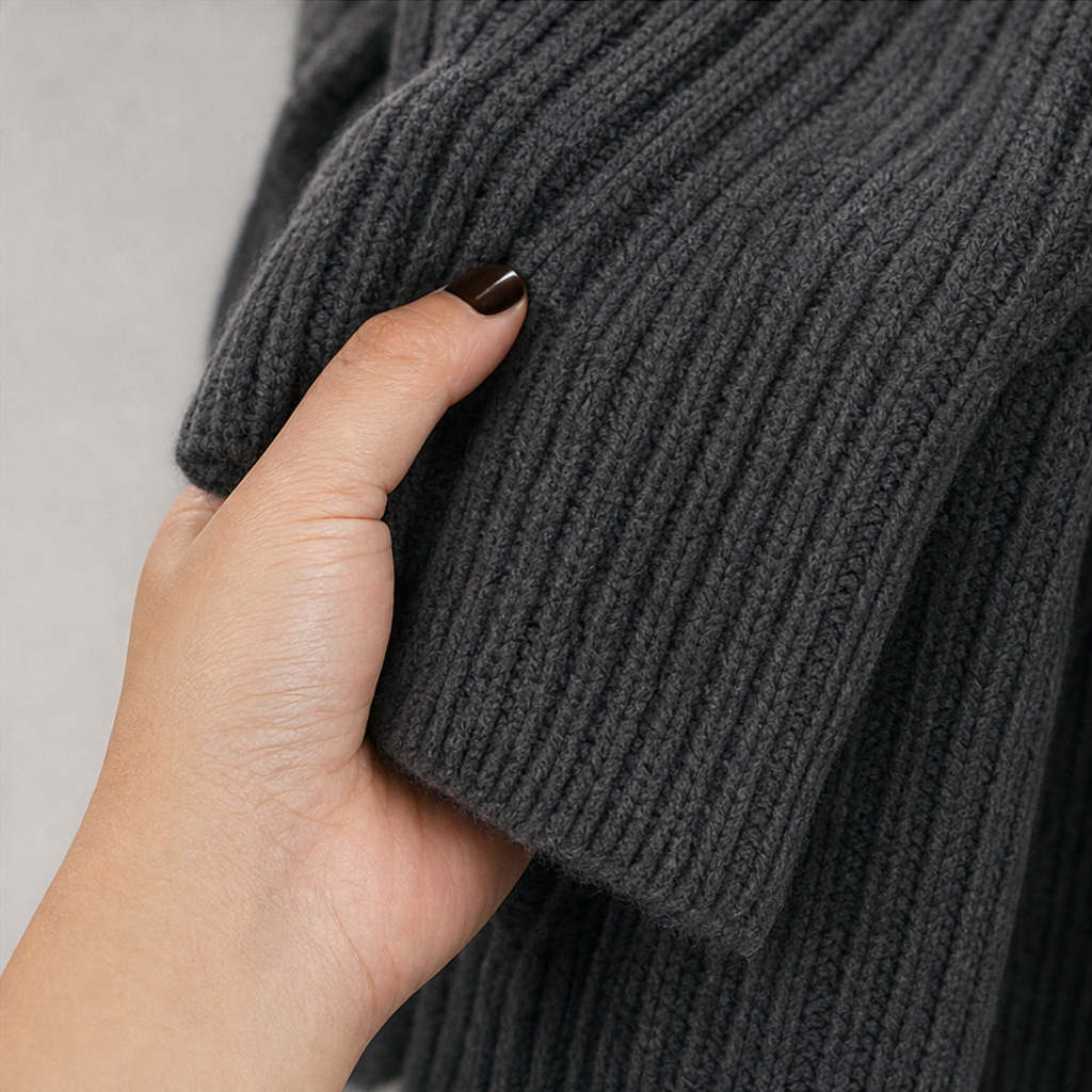 Cozyelle | Strick-Kleid mit hohem Kragen