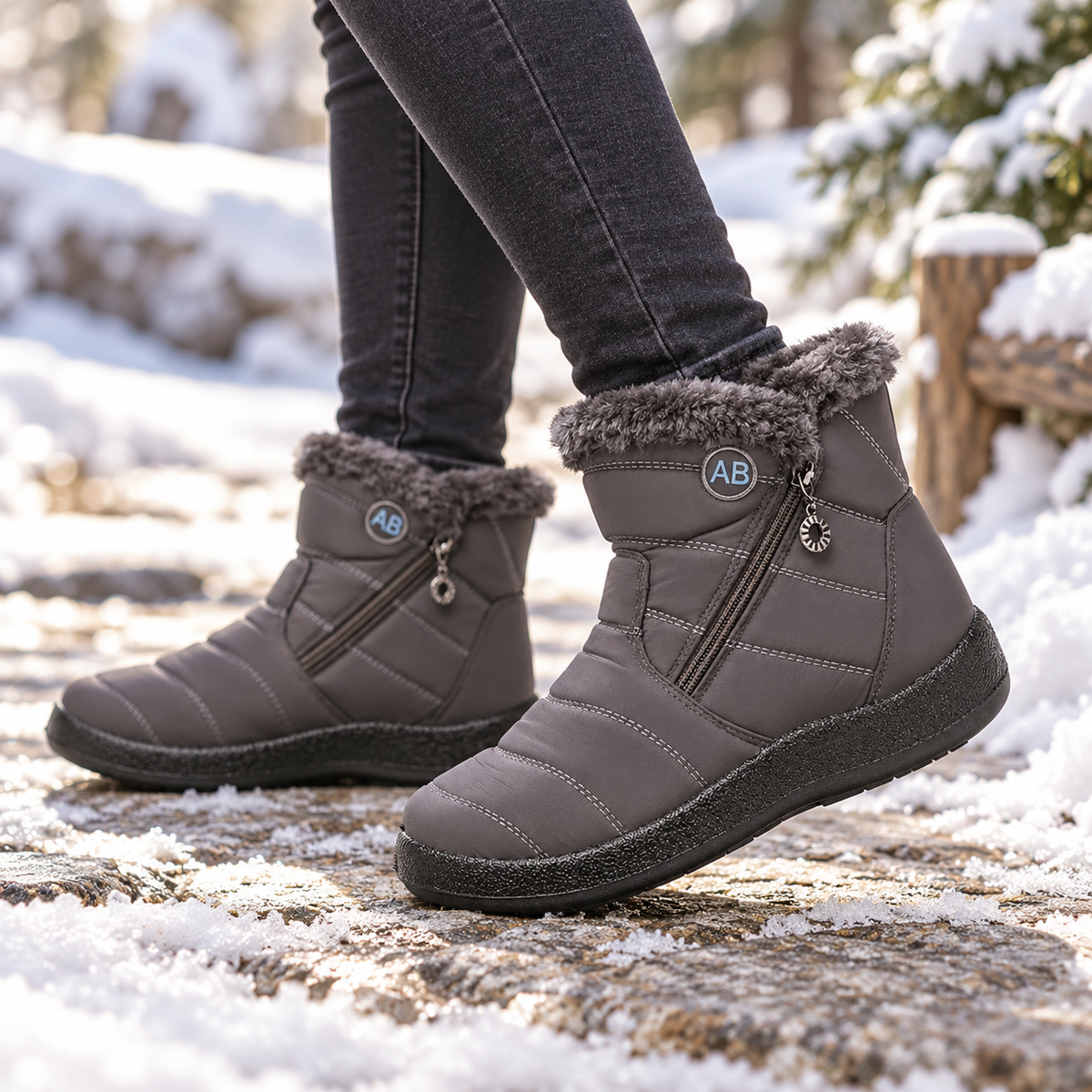 Lunavia | Wasserabweisende Ankle Boots mit Plüschfutter