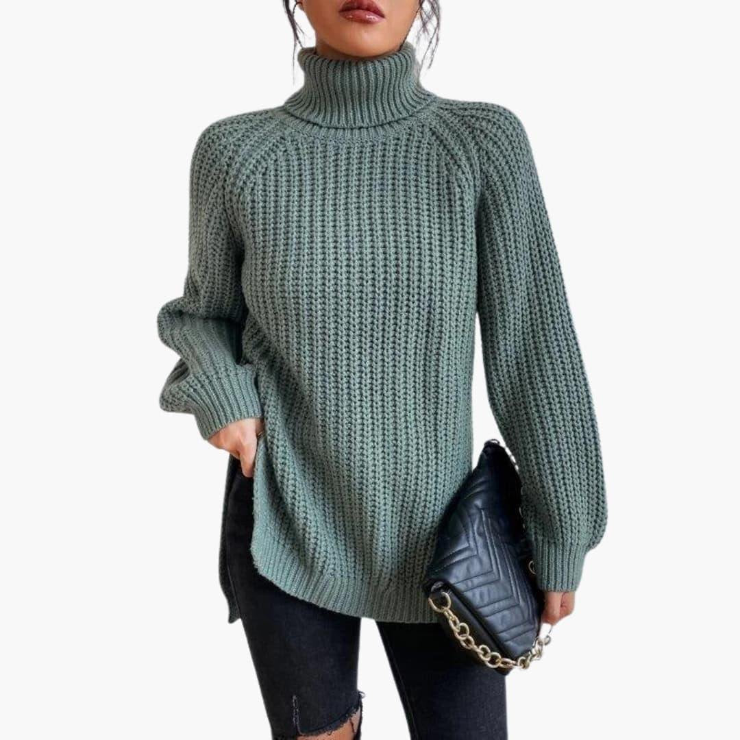 Kara | Knitted Jumper – Oversized Turtleneck Style for Women