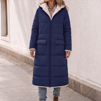 Amelia | Eleganter und vielseitiger Damen Wendemantel mit Kapuze