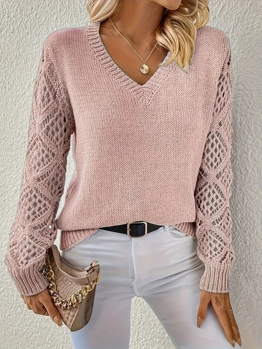 Lena | Eleganter Damen Strickpullover mit V-Ausschnitt