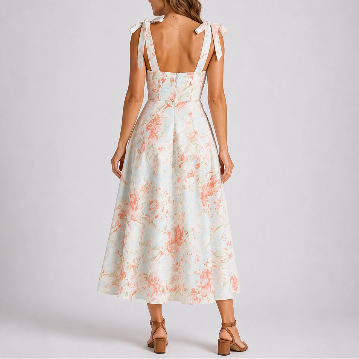 Freya | Romantisches florales Herbst Hochzeits MidiKleid