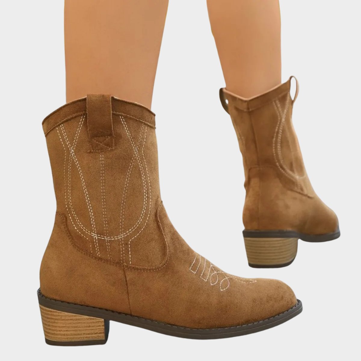 Emma |  Klassischer und Bestickte Western Stiefeletten