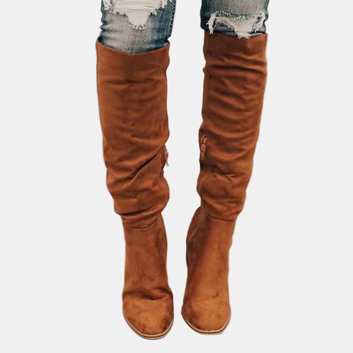 Sara | Elegante Kniehohe Stiefel mit Blockabsatz