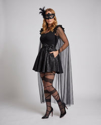 Frieda | Transparentes Overlay Glamouröses Halloween Kleid