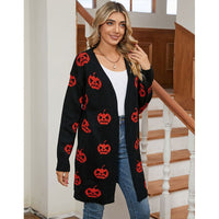 Karin | Weicher und Verspielter Damen Halloween Strick Cardigan