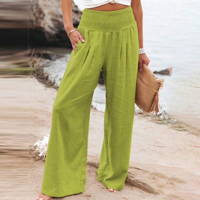 Sophie | Luftige und elegante Leinen Weitbein Hose