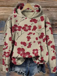 Lisa | Gemütlicher und Farbenfroher Kapuzenpullover mit Blumen Jacquard