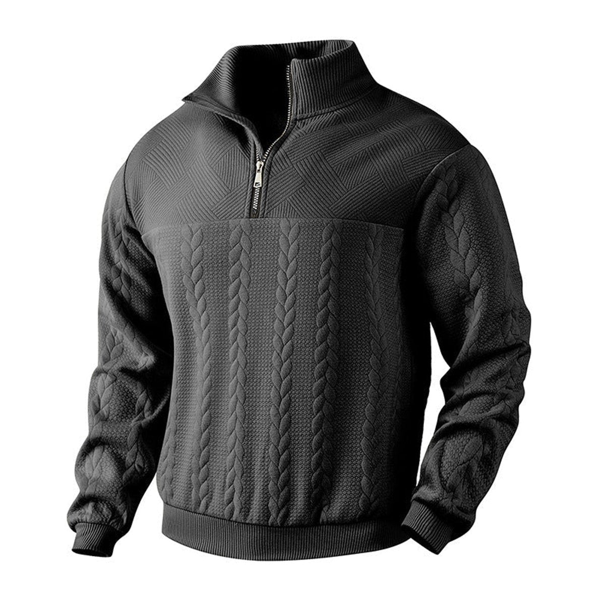 Lukas | Klassisches Und Bequemer Herren Strickpullover mit Quarter-Zip