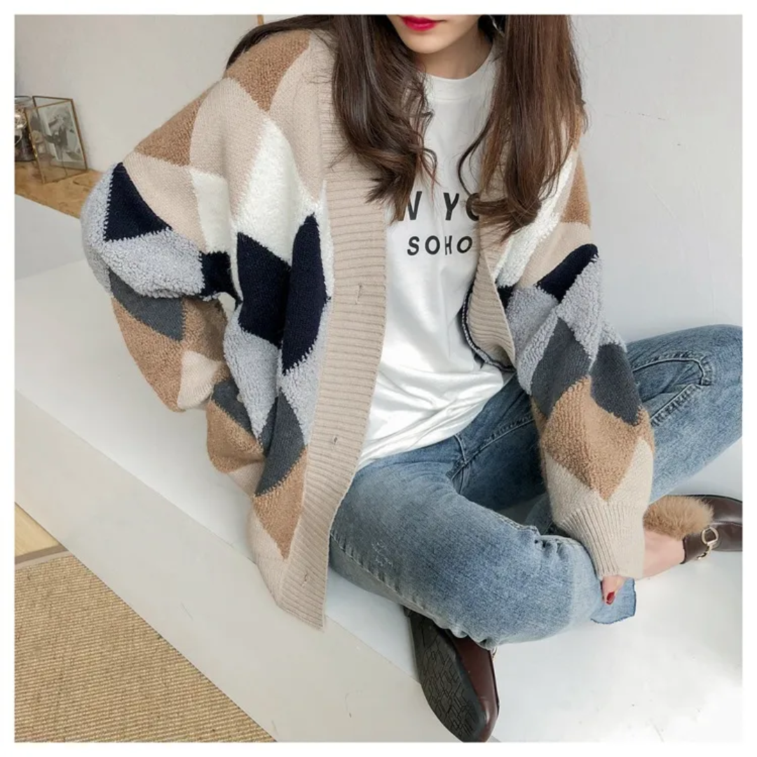 Sophia | Moderne und Oversized Damen Strick Strickjacke