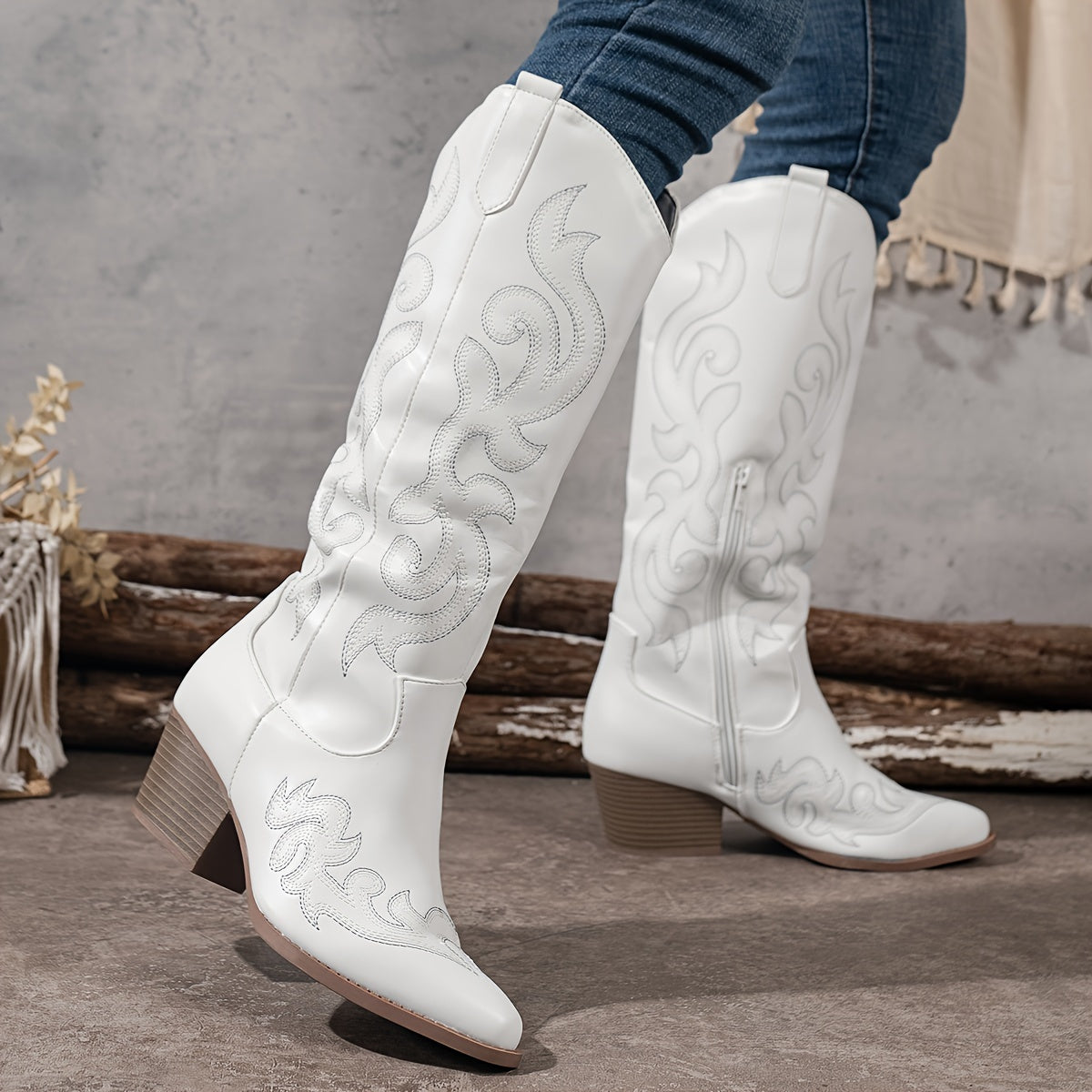 Helena | Klassische Cowboy-Stiefel mit weiter Wade