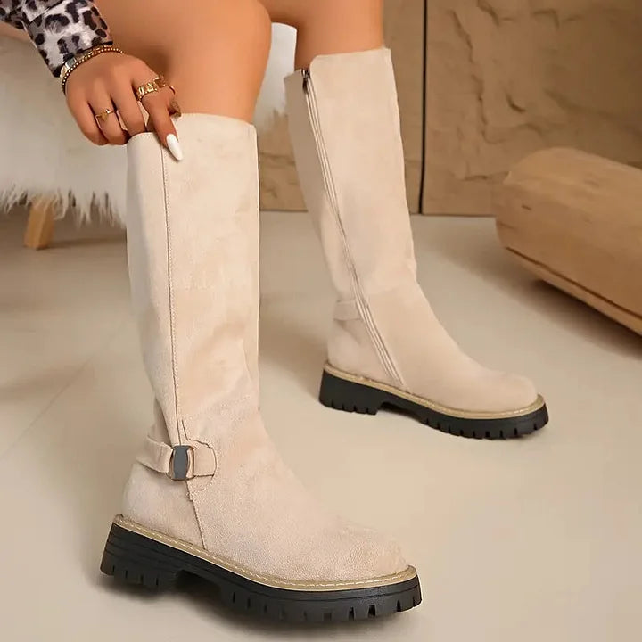Valeria | Stilvolle Kniehohe Stiefel mit Schnallendetail