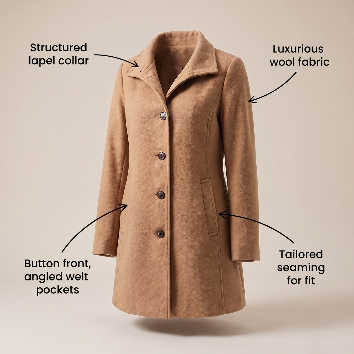 Serena | Heritage Coat – Elegante Winterjacke aus Wolle