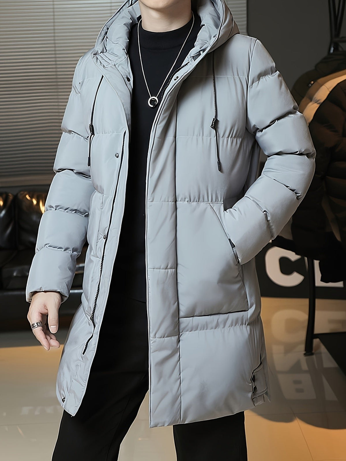 Donovan | Hooded Longline Puffer Coat – Eleganter Winterstil für Männer