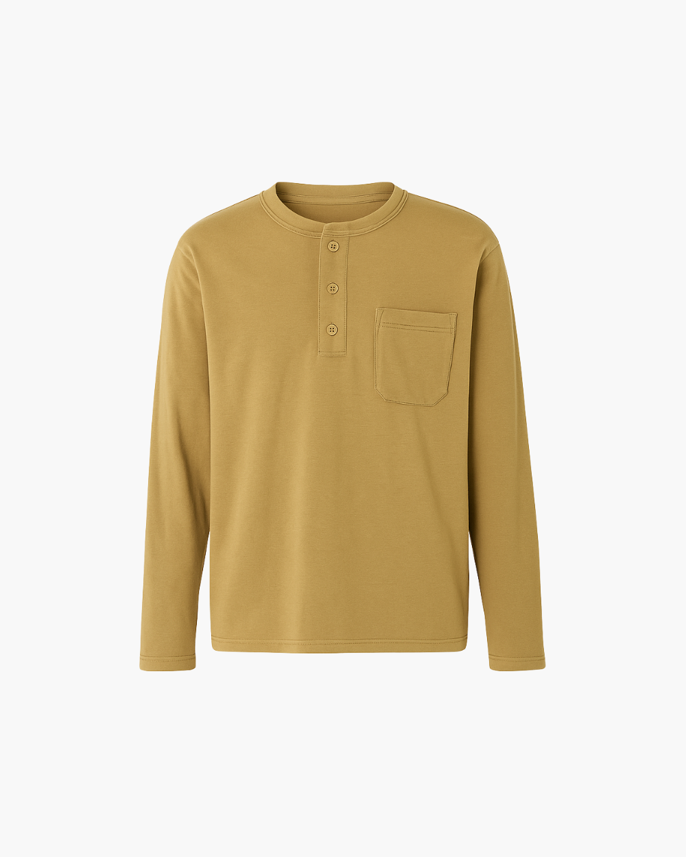 Langarm Henley Shirt mit Brusttasche