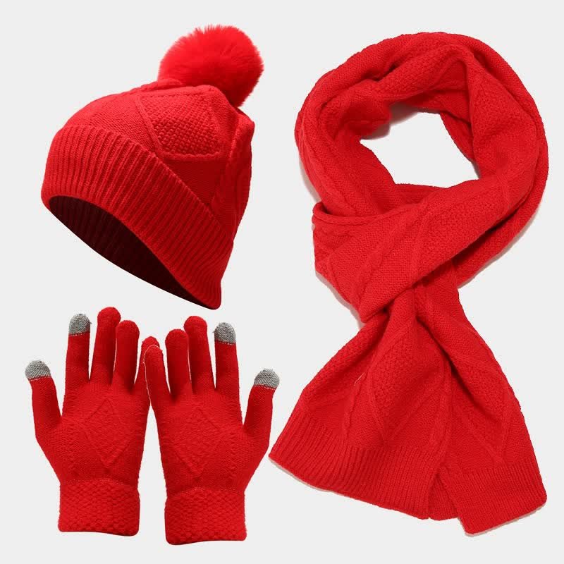 Drune | Knitted Accessory Set – Stylish Hat, Scarf, and Gloves