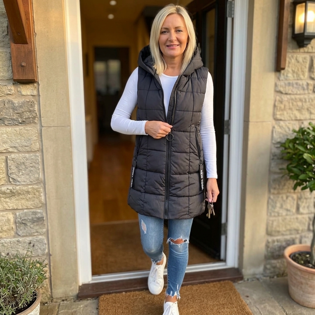 Covara | Long Quilted Puffer Vest - Met Capuchon voor Vrouwen