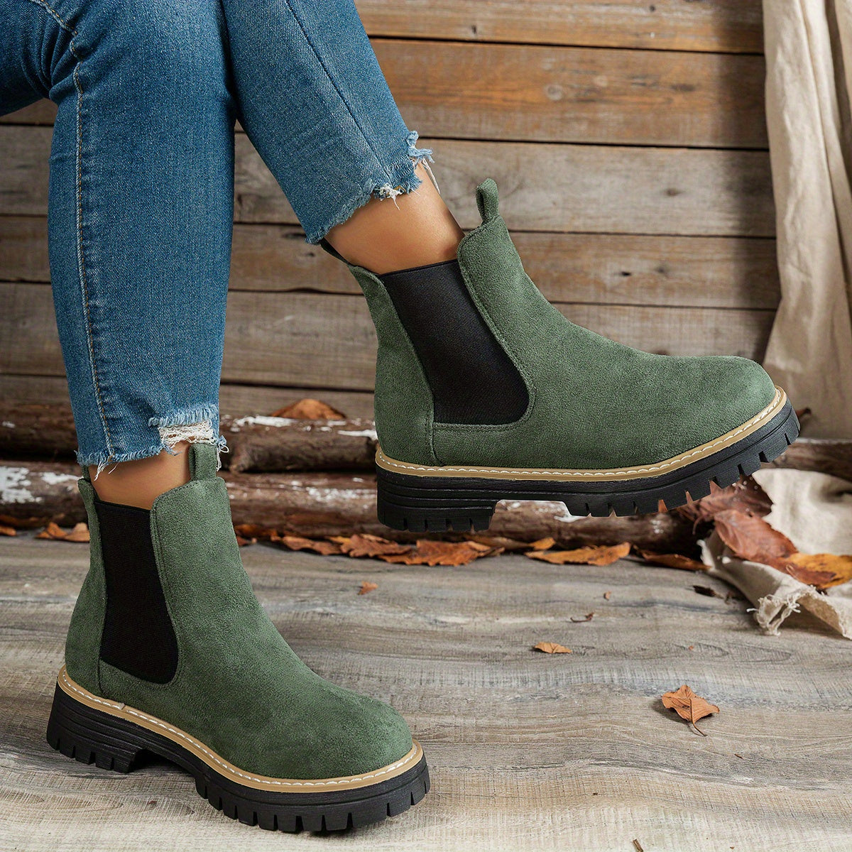 Karolin | Stilvolle und bequeme Chelsea Plateau Stiefeletten