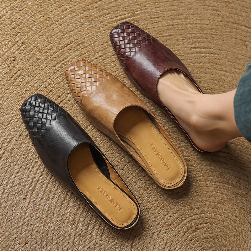 Sienna | Stilvolle und bequeme Slip-On-Pantoletten aus geflochtenem Leder