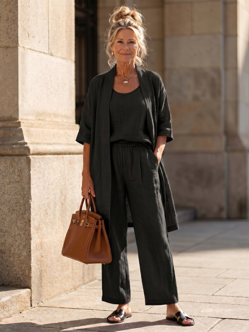 Yael | Three Piece Relaxed Pant Set – Leichter Komfort für Damen