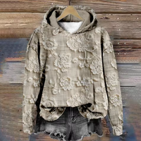 Klaudia | Gemütlicher und Farbenfroher Kapuzenpullover mit Blumen Jacquard