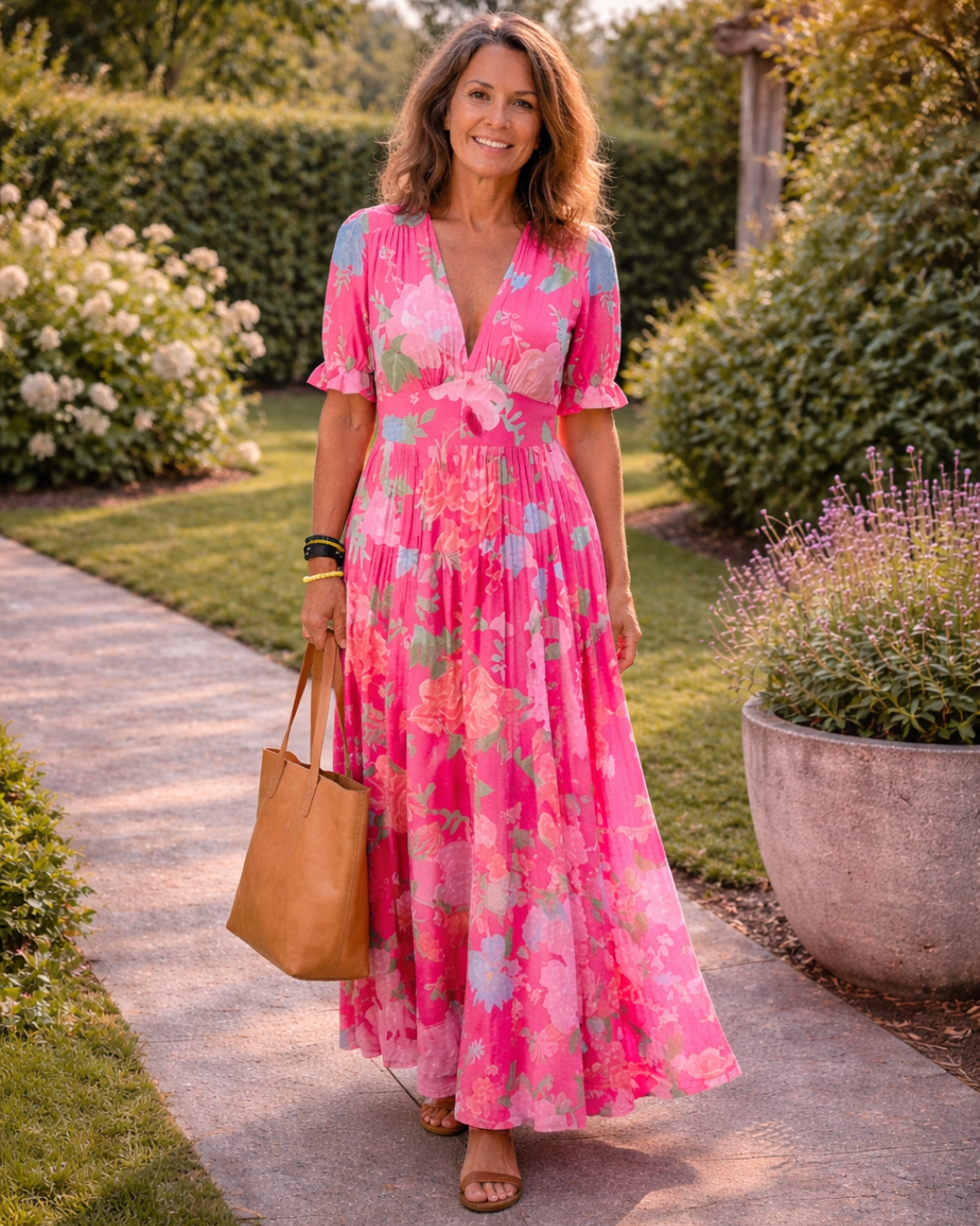 Adele | Florales Plissé-Maxikleid für Damen – Elegant & Fließend für den Sommer 0