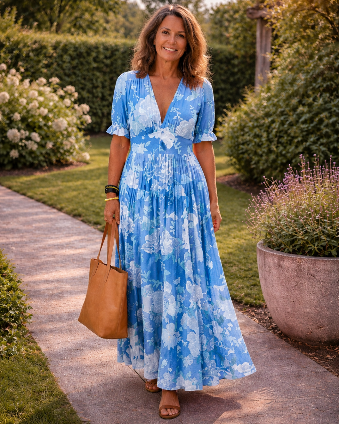 Adele | Florales Plissé-Maxikleid für Damen – Elegant & Fließend für den Sommer 3