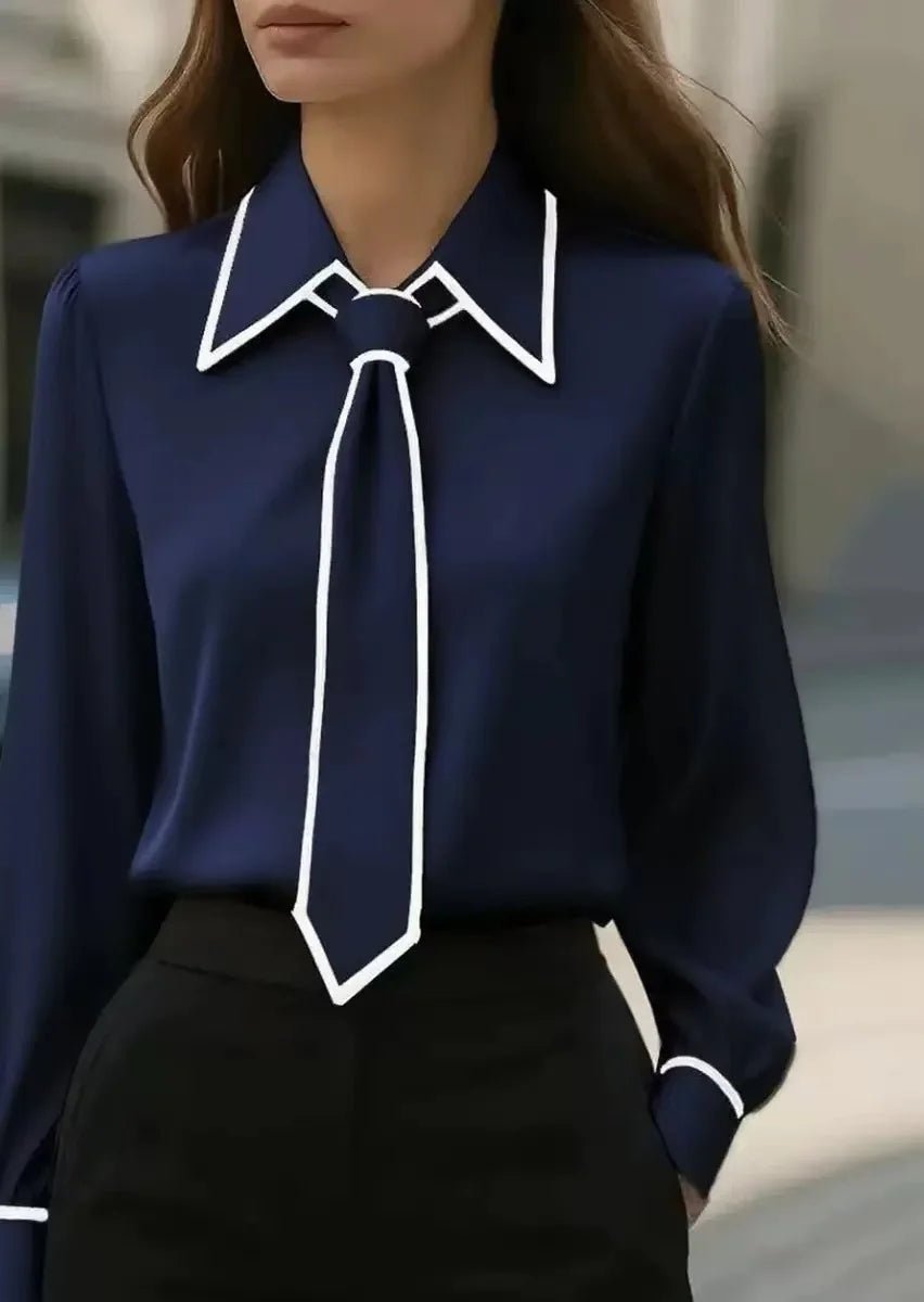 Adeline | Elegante und zeitlose Bluse mit Kontrastbesatz 4
