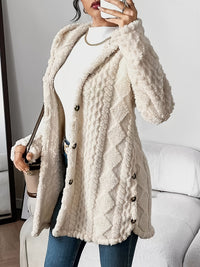 Mia | Lässige und kuschelige Plüsch Strickjacke mit Kapuze